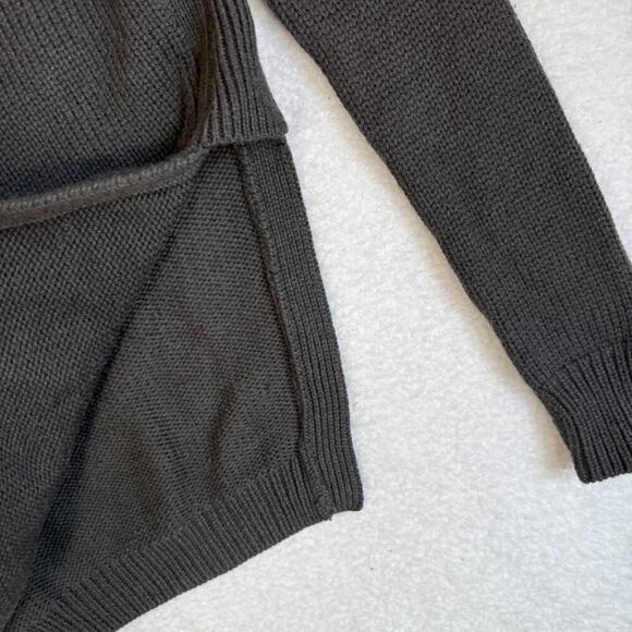 Lululemon Wool Comfy Split Hem Dark Green Olive Sweater Long Sleeve Yin To You 8 - Picture 2 of 6